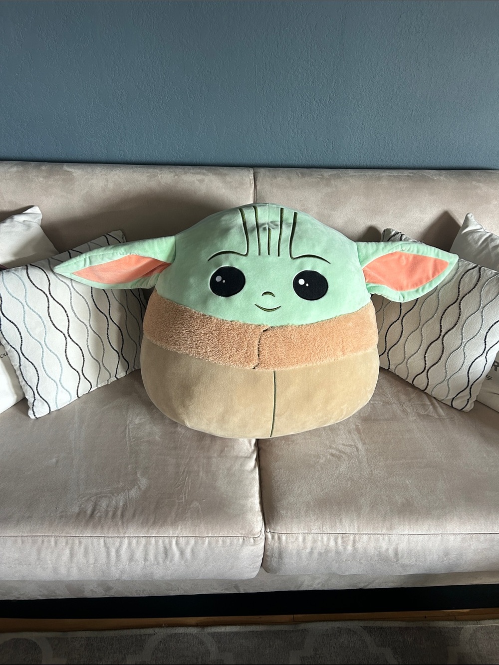 Like New Adorable Large Squishmallow Baby Yoda Plush